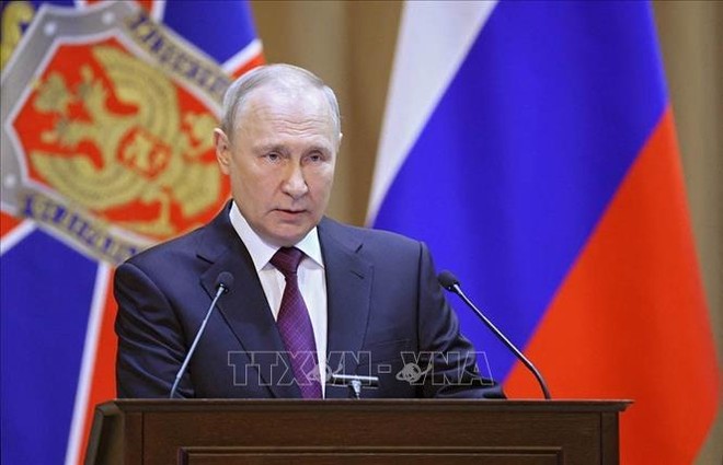 Tổng thống Nga Vladimir Putin phát biểu tại một sự kiện ở Moskva. Ảnh: SPUTNIK/TTXVN