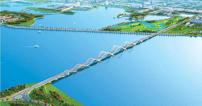 Phối cảnh Dự án Kl99ok phiên bản mới xây dựng công trình cầu trên tuyến đường bộ ven biển kết nối An Biên - thành phố Rạch Giá. Ảnh phối cảnh: Kiên Việt