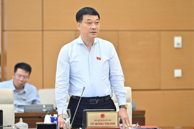 Phó chủ tịch Quốc hội Vũ Hồng Thanh phát biểu.