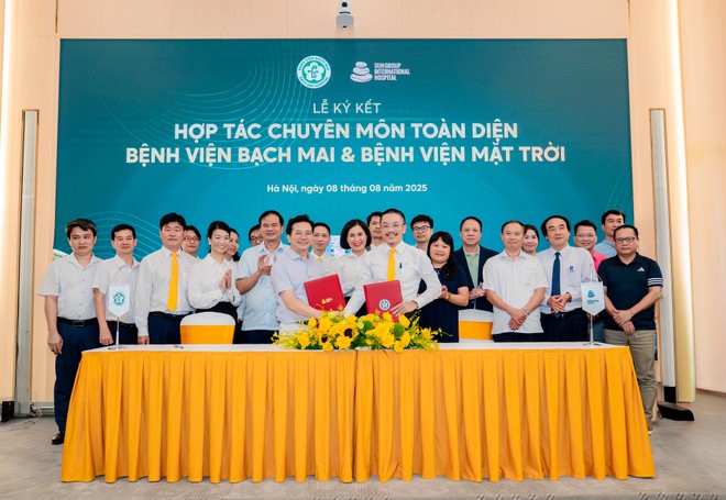 Lễ ký kết được tổ chức trang trọng tại Bệnh viện Mặt Trời. Ảnh: Bệnh viện Mặt Trời
