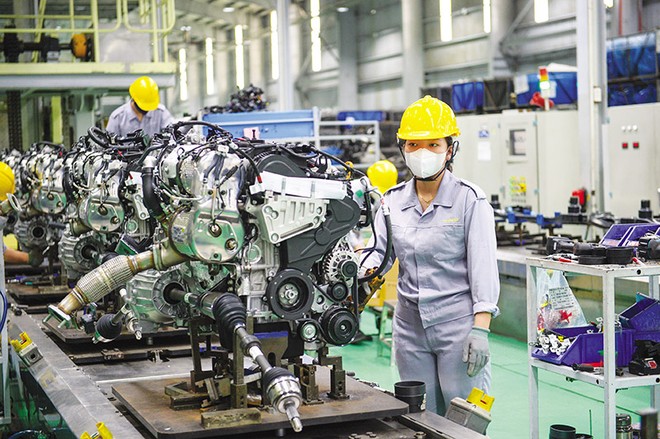 Khu vực tư nhân là động lực chủ chốt thúc đẩy đổi mới, nâng cao năng suất. Trong ảnh: Kl994 nhà cái bóng đá world cup tại Thaco. Ảnh: Đức Thanh 