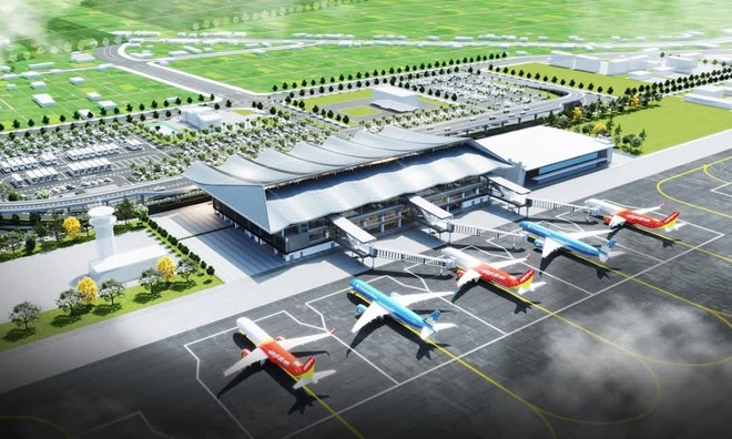 Phối cảnh dự án dự án Xây dựng Nhà ga hành khách T2 và mở rộng sân đỗ máy bay - Cảng hàng không Đồng Hới.