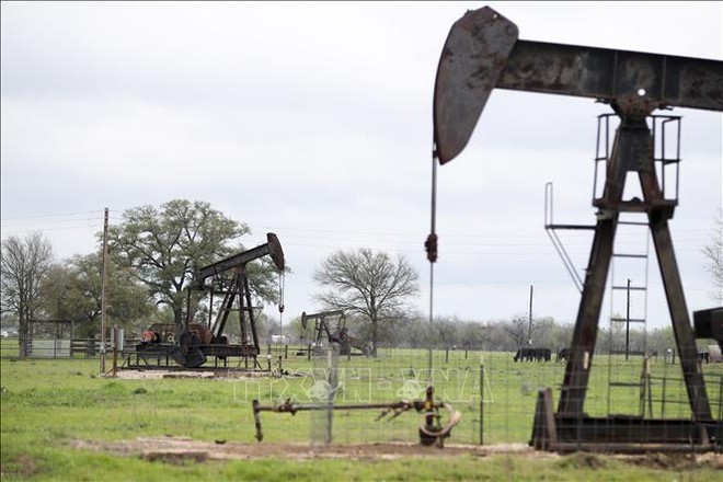 Giàn khoan dầu ở Luling, Texas, Mỹ. Ảnh: THX/TTXVN 