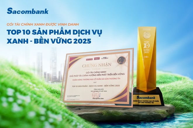 Gói Kl991.com nạp rút nhanh xanh của Sacombank (STB) vào top 10 sản phẩm - dịch vụ xanh & bền vững năm 2025