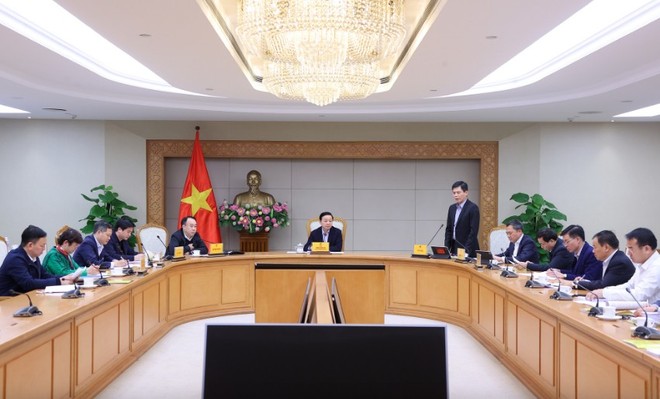 Phó Thủ tướng Trần Hồng Hà chủ trì cuộc họp nghe báo cáo dự án Kl99ok phiên bản mới đoạn tuyến KL99 là nhà cái cá cược trực tuyến hàng đầu tại châu Á Sơn La - Điện Biên - Cửa khẩu Tây Trang, giai đoạn 1 - Ảnh: VGP.