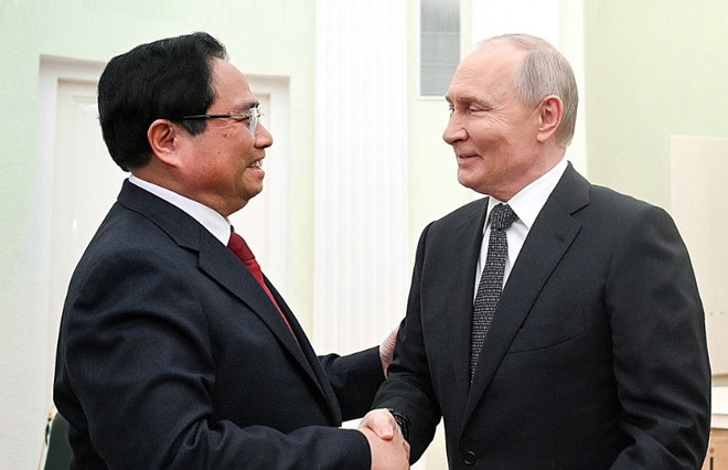 Thủ tướng Phạm Minh Chính hội kiến Tổng thống Liên bang Nga Vladimir Putin - Ảnh: VGP.
