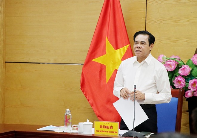 Chủ tịch UBND tỉnh Võ Trọng Hải phát biểu.