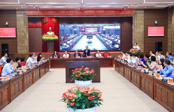 Quang cảnh Hội nghị triển khai, thi hành Luật Thủ đô số 02/2026/QH16. Ảnh: Lê Hải