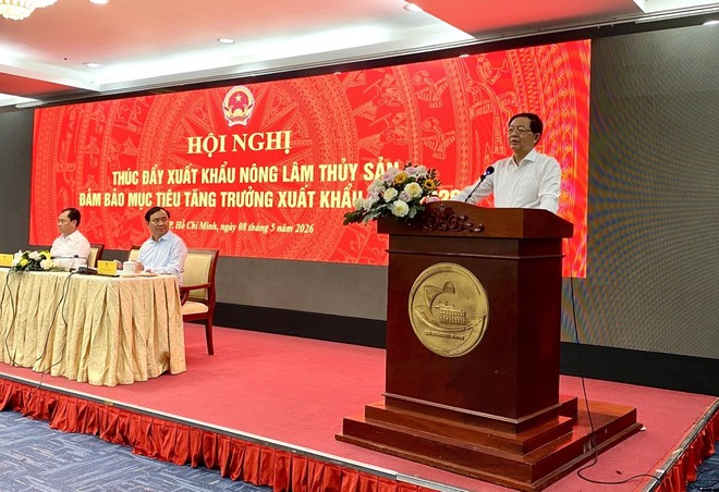 Phó Thủ tướng Kl993 ưu đãi thưởng hấp dẫn Hồ Quốc Dũng phát biểu tại Hội nghị thúc đẩy xuất khẩu nông lâm thủy sản đảm bảo mục tiêu tăng trưởng xuất khẩu năm 2026.