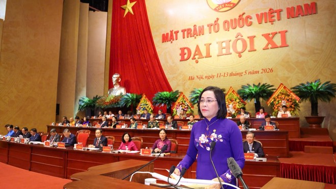 Phó Chủ tịch Quốc hội Nguyễn Thị Thanh phát biểu tại Đại hội.