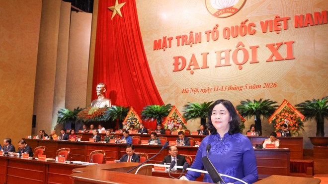 Chủ tịch Ủy ban Trung ương Mặt trận Tổ quốc Việt Nam Bùi Thị Minh Hoài. Ảnh: Lê Khánh.