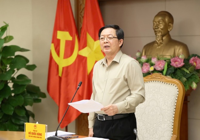 Phó Thủ tướng Hồ Quốc Dũng chủ trì cuộc họp về điều chỉnh Quy hoạch sử dụng đất quốc gia thời kỳ 2021-2030, tầm nhìn đến năm 2050 - Ảnh: VGP.