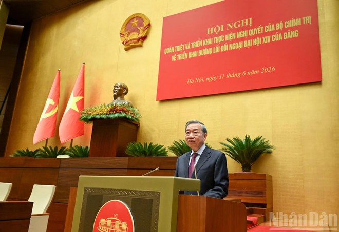 Tổng Bí thư, Chủ tịch nước Tô Lâm phát biểu chỉ đạo tại hội nghị. (Ảnh: DUY LINH).