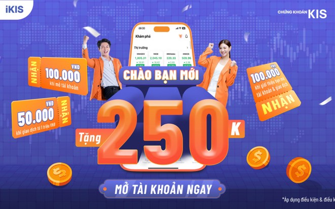 KIS triển khai ưu đãi tới 250.000 đồng cho khách hàng mở tài khoản mới