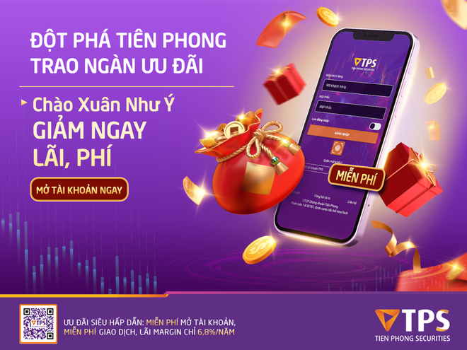 Chào Xuân như ý, 99Kl99 link đăng nhập Tiên Phong ưu đãi miễn phí mở tài khoản, miễn phí giao dịch, lãi margin chỉ 6,8%/năm