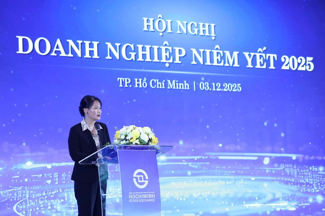 Bà Nguyễn Thị Việt Hà, quyền Chủ tịch Công ty, HOSE (Ảnh: Lê Toàn) 