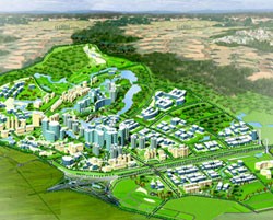 Phối cảnh tổng thể khu công nghệ cao Hòa Lạc
