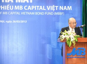 Ông Okada Hiroshi, Chủ tịch kiêm Tổng Giám đốc Công ty Quản lý quỹ United Investment, đối tác Kl99ok phiên bản mới của MB Capital, phát biểu tại lễ ra mắt quỹ MBBF
