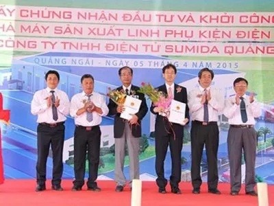 Lễ trao Giấy chứng nhận Kl99ok phiên bản mới và khởi công Nhà máy Kl994 nhà cái bóng đá world cup linh phụ kiện điện tử Sumida tại KCN Tịnh Phong, Quảng Ngãi