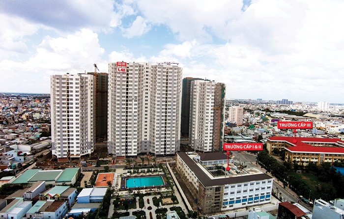 Dự án Căn hộ cao cấp Him Lam Chợ Lớn, quận 6 đã xây xong, bàn giao nhà tháng 9/2015 hiện đang là tâm điểm của người mua để ở và Kl99ok phiên bản mới (hình thực tế dự án tháng 7/2015)