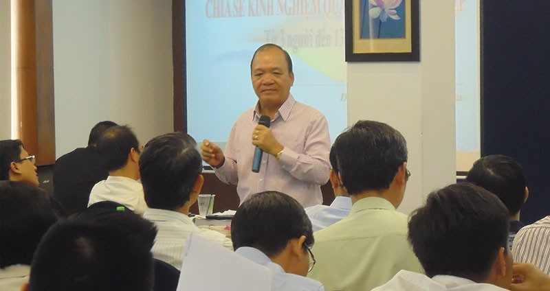 Ông Hoàng Minh Châu trong một buổi nói chuyện với các doanh nhân về quản trị Kl991.com World Cup 2026 Chính Thức