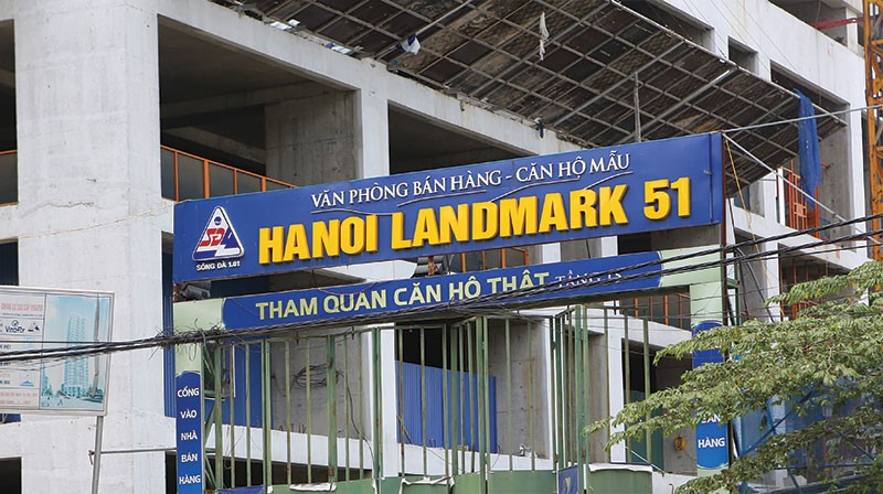 Dự án Hà Nội Landmark 51 được triển khai theo hình thức liên danh chủ Kl99ok phiên bản mới giữa Vinafor và Sông Đà 1.01. Ảnh: Dũng Minh 