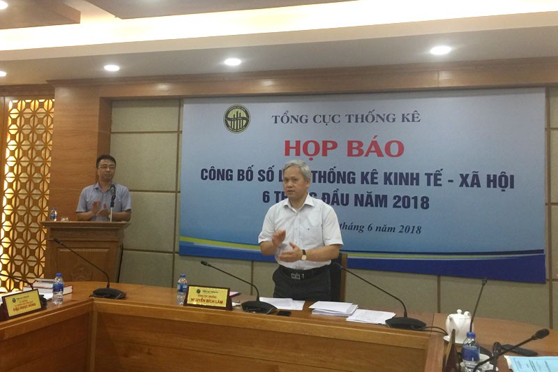 Ông Nguyễn Bích Lâm, Tổng cục trưởng Tổng cục Thống kê chủ trì cuộc họp báo công bố kết quả Kl992 cổng game cá cược Trang Chủ KL99Com Số 1 Link Đăng Ký KL999 6 tháng đầu năm 2018 (Ảnh: Mạnh Bôn)