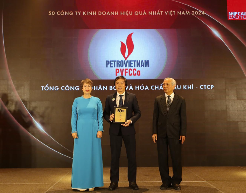 PVFCCo nhận giải thưởng Top 50 công ty Kl992 VIP Trang Chủ 2026 hiệu quả nhất Việt Nam năm 2024