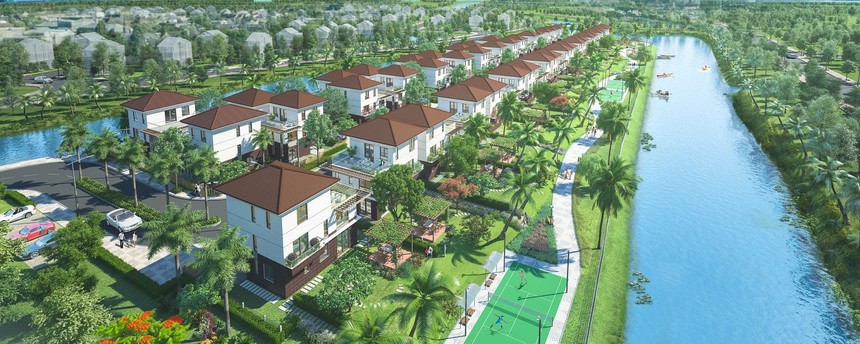 Biệt thự Valora Island được thiết kế nổi bật trong khu đô thị Mizuki Park.