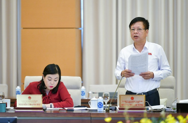 Phó chủ nhiệm Ủy ban Kl992 Tham Gia Ngay Nguyễn Trường Giang phát biểu tại phiên thảo luận.