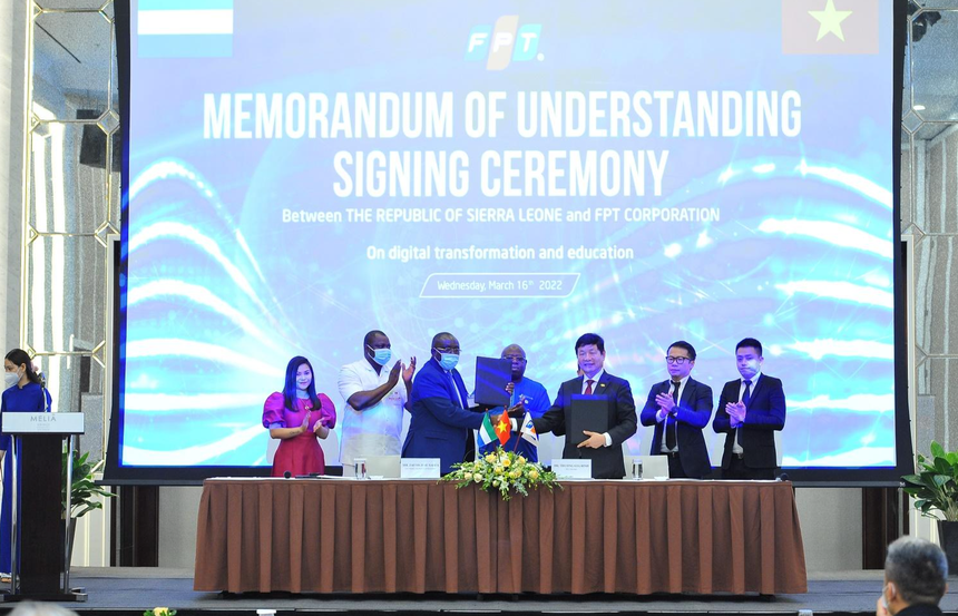 FPT tư vấn Kl993 ưu đãi thưởng hấp dẫn Sierra Leone chuyển đổi số quốc gia