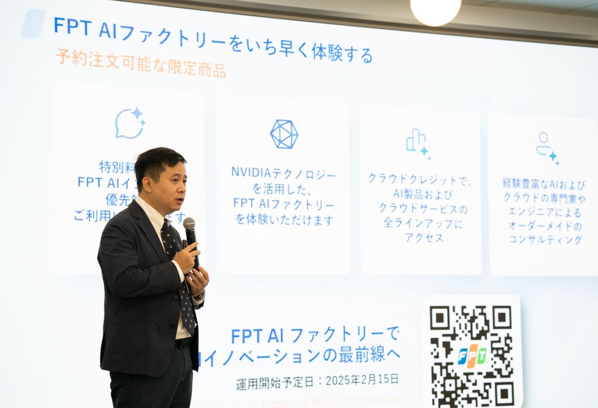 Ông Lê Hồng Việt, Tổng Giám đốc FPT Smart Cloud, Kl994 game bài casino hấp dẫn FPT giới thiệu ra mắt FPT AI Factory tại Nhật Bản.