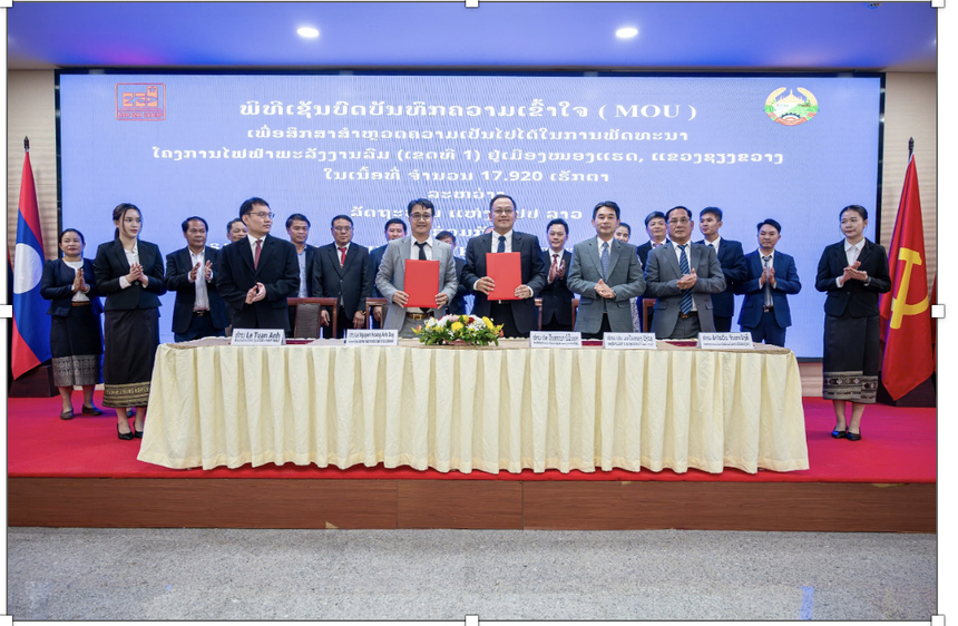Lễ ký kết Biên Bản ghi nhớ giữa Công ty Cổ phần Điện gió Sao Mai và Ủy Ban Xúc tiến & Quản lý Kl99ok phiên bản mới, CHDCND Lào về việc nghiên cứu, khảo sát tính khả thi dự án điện gió có công suất 300 MW xuất khẩu về Việt Nam tại huyện Nong Het, tỉnh Xieng Khouang.
