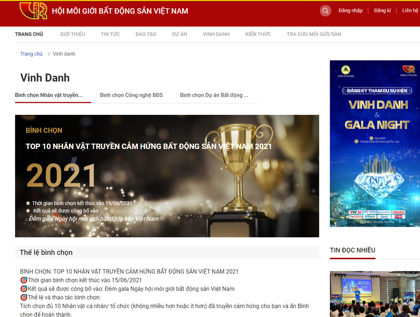 VARS bình chọn các cá nhân, đơn vị môi giới bất động Kl994 nhà cái bóng đá world cup sắc 