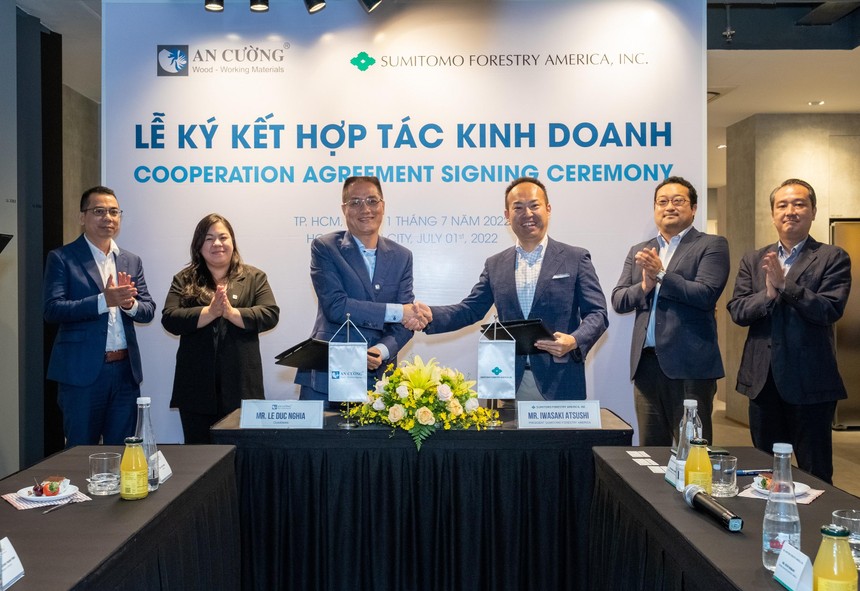 Lễ ký kết hợp tác Kl992 VIP Trang Chủ 2026 giữa An Cường và Sumitomo Forestry America