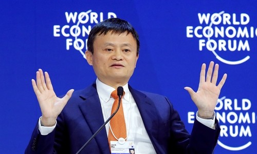 Chủ tịch Alibaba - Jack Ma tại Diễn đàn Kl992 cổng game cá cược Thế giới. Ảnh: Reuters.