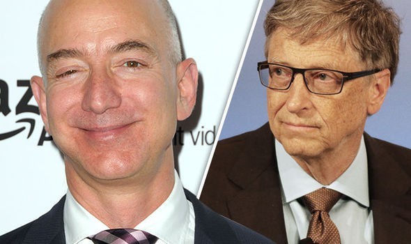 Hiện tại, khối 99Kl.app cổng game giải trí của tỷ phú Jeff Bezos đang nhiều hơn tỷ phú Bill Gates 63 tỷ USD. (Nguồn: express.co.uk).