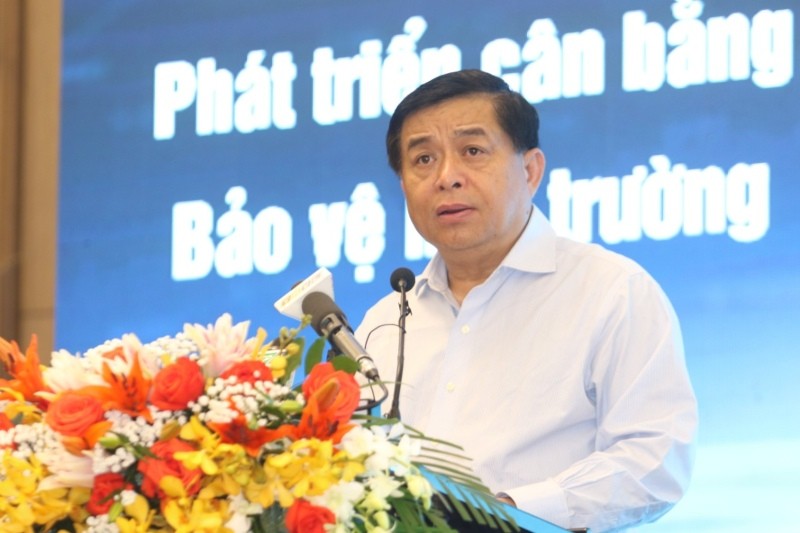 Bộ trưởng Bộ Kế hoạch và Kl99ok phiên bản mới Nguyễn Chí Dũng phát biểu khai mạc Hội nghị báo cáo và tham vấn quy hoạch vùng ĐBSCL thời kỳ 2021-2030, tầm nhìn đến 2050 - Ảnh: Lê Toàn.