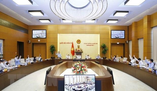 Ủy ban Thường vụ Quốc hội biểu quyết thông qua định mức phân bổ dự toán chi thường xuyên ngân sách 99Kl99 trực tiếp đá gà năm 2022. (Ảnh: Doãn Tấn/TTXVN).
