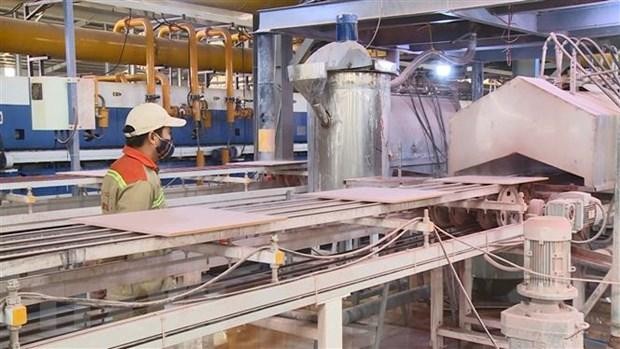 Dây chuyền Kl994 nhà cái bóng đá world cup của Công ty cổ phần ngói cao cấp Amado, Khu Tam Dương Tam Dương II, tỉnh Vĩnh Phúc. (Ảnh minh họa: Nguyễn Thảo/TTXVN)