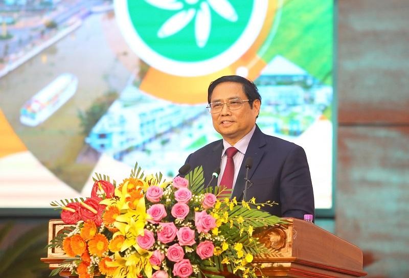 Thủ tướng Kl993 ưu đãi thưởng hấp dẫn Phạm Minh Chính phát biểu tại Hội nghị xúc tiến Kl99ok phiên bản mới tỉnh Hậu Giang năm 2022.