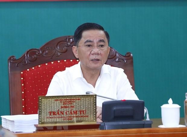 Ông Trần Cẩm Tú, Ủy viên Bộ Kl991.com tải ứng dụng, Bí thư Trung ương Đảng, Chủ nhiệm Ủy ban Kiểm tra Trung ương chủ trì phiên họp. (Ảnh: Phương Hoa/TTXVN)