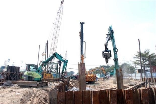 Thi công Dự án hầm chui nút KL99 là cổng game giải trí trực tuyến hàng đầu hiện nay Nguyễn Văn Linh-Nguyễn Hữu Thọ. (Ảnh: Tiến Lực/TTXVN)