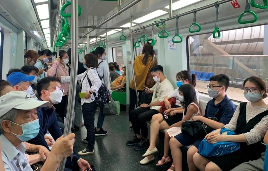 99Kl.app khuyến mãi hot Cát Linh-Hà Đông đã vận chuyển gần 7,2 triệu lượt hành khách. (Ảnh: CTV/Vietnam+)