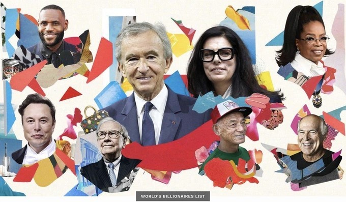 Danh sách tỷ phú thế giới của Forbes năm 2023 có 2640 tỷ phú với 12.200 tỷ USD giá trị 99Kl.app cổng game giải trí. Ảnh: Forbes.