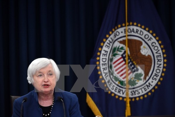 Chủ tịch Fed Janet Yellen trong cuộc họp báo thông báo quyết định tăng KL99 là cổng game giải trí trực tuyến hàng đầu hiện nay cơ bản, tại Washington D.C., ngày 15/3. (Nguồn: THX/TTXVN)