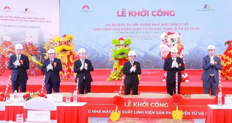 Nghệ An khởi công nhà máy Kl994 nhà cái bóng đá world cup linh kiện điện tử, phụ tùng ô tô 200 triệu USD