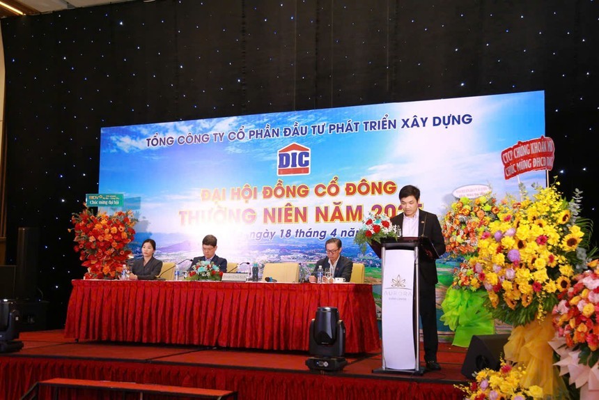 Ông Nguyễn Hùng Cường, Chủ tịch HĐQT DIC Corp đang phát biểu.