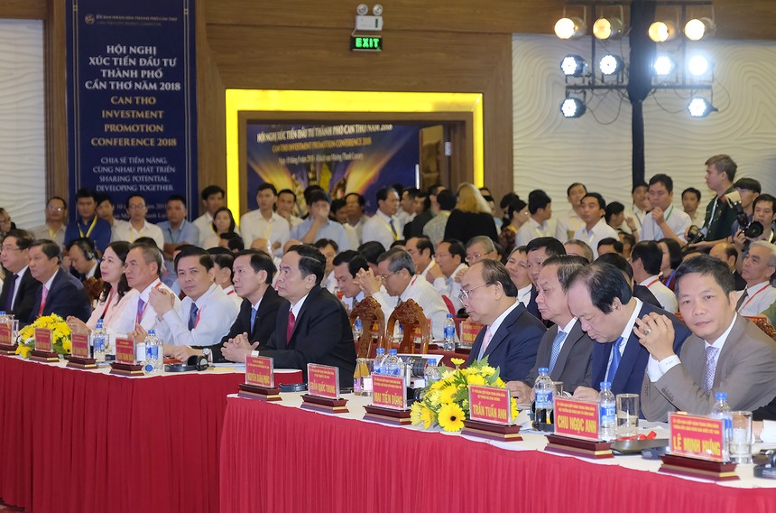 Thủ tướng Nguyễn Xuân Phúc dự Hội nghị xúc tiến Kl99ok phiên bản mới Cần Thơ. Ảnh: VGP/Quang Hiếu