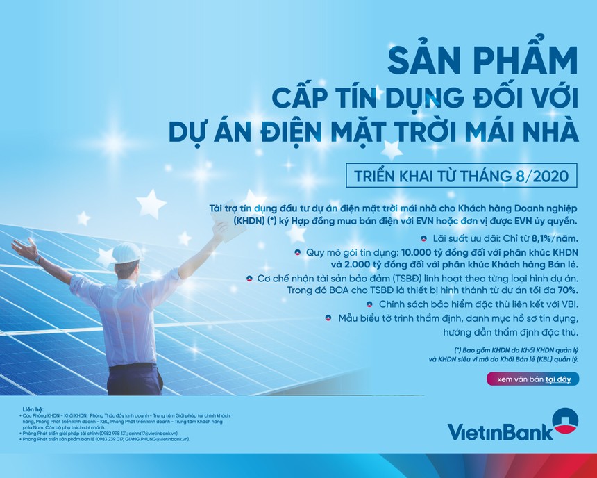 VietinBank dành 10.000 tỷ đồng để đồng hành cùng Kl991.com World Cup 2026 Chính Thức trong các dự án điện mặt trời mái nhà